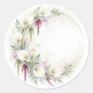Cascading Calla Semi Circle Wreath Wedding Sticker