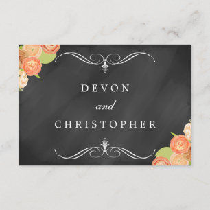 Cascading Floral Chalkboard Wedding Response Cards
