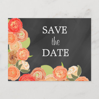 Cascading Flowers Wedding Save the Date Post Card