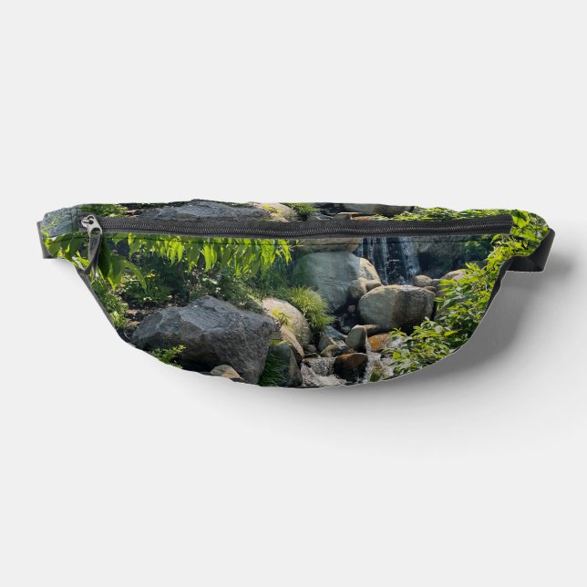 Cascading forest waterfall | forest greenery   bum bags (Lay Down)