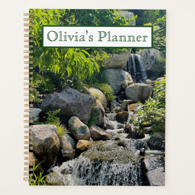 Cascading forest waterfall | forest greenery   planner (Front)