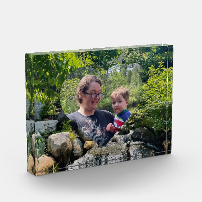Cascading forest waterfall greenery heart template photo block (Left)