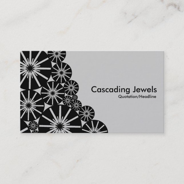 Cascading Jewels - Light Grey CCCCCC Business Card (Front)