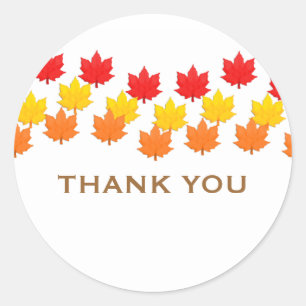 Cascading Leaves Fall Thank You Stickers