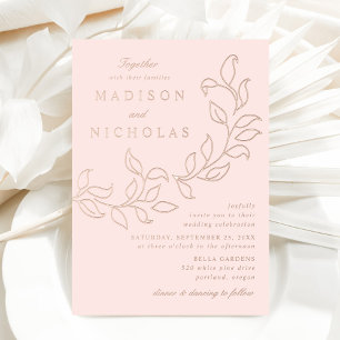Cascading Leaves Wedding Blush and Rose Gold