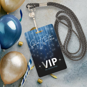 Cascading Lights Sweet 16 Blue ID790 ID Badge