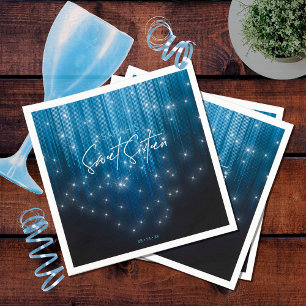 Cascading Lights Sweet 16 Blue ID790 Napkin