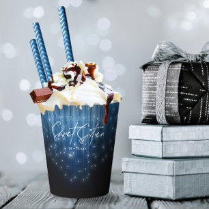 Cascading Lights Sweet 16 Blue ID790 Paper Cups