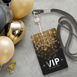 Cascading Lights Sweet 16 Gold ID790 ID Badge