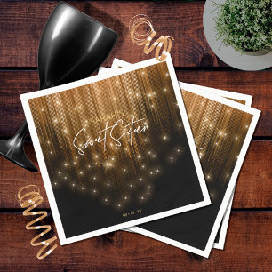 Cascading Lights Sweet 16 Gold ID790 Napkin