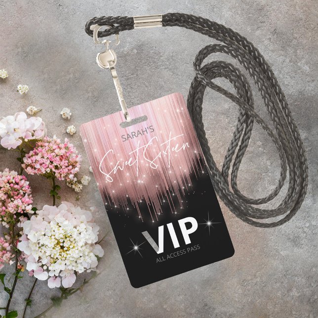 Cascading Lights Sweet 16 Rose Gold ID790 ID Badge (Creator Uploaded)