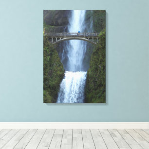 Cascading Multnomah Falls Viewing Bridge Canvas Print