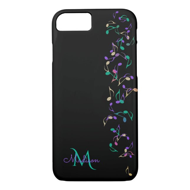 Cascading Music Notes Monogram iPhone 7  Case (Back)
