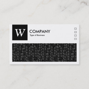 Cascading Numbers - Logo and Panel v2 - Black Business Card