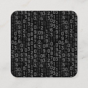 Cascading Numbers Square Business Card
