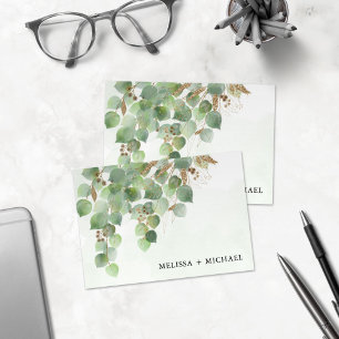 Cascading Watercolor Eucalyptus Thank You Card