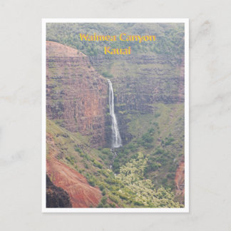"CASCADING WATERFALL IN WAIMEA CANYON,Kauai Postcard