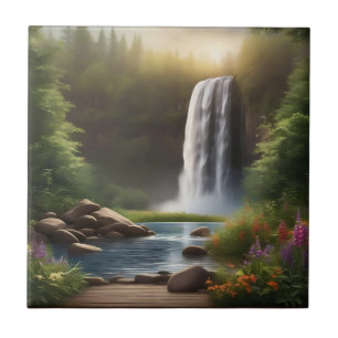 Cascading Waters A Serene Escape Tile