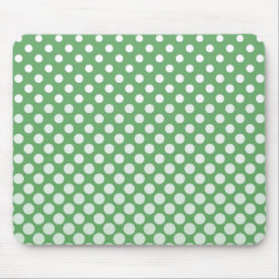 Cascading White circles on lime green Mouse Pad