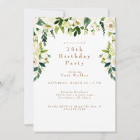 Cascading White Floral 75th Birthday Party