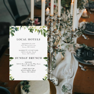 Cascading White Floral Small Insert Invitation