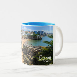 Cascais Beach- The Real Portugal Two-Tone Coffee Mug