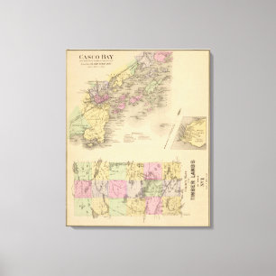 Casco Bay Map Canvas Print