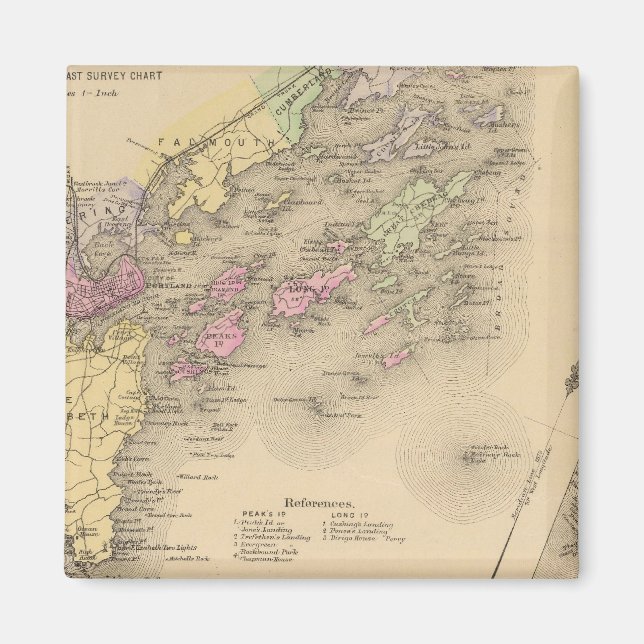 Casco Bay Map Magnet (Front)