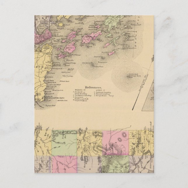 Casco Bay Map Postcard (Front)