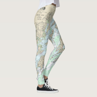 Casco Bay Nautical Chart 13290 Leggings