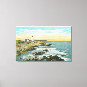 Casco Bay View of the Portland Head Lighthouse Canvas Print