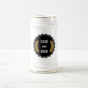 Case Does Beer White and Gold German 22oz Stein
