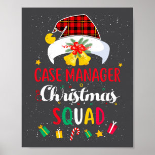 Case Manager Christmas Squad Santa Hat Matching Pr Poster