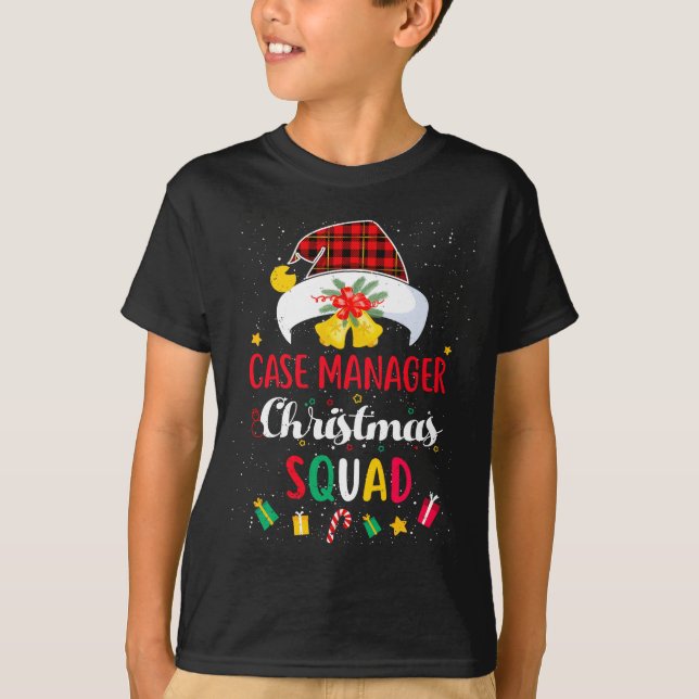 Case Manager Christmas Squad Santa Hat Matching Pr T-Shirt (Front)