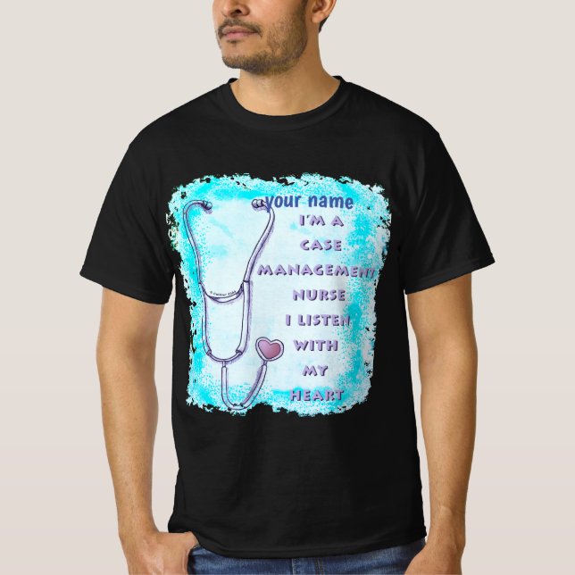 Case Manager Nurse Heart T-Shirt (Front)