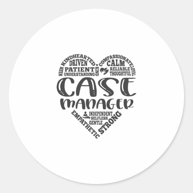Case Manager, Social worker Outcomes Classic Round Sticker (Front)