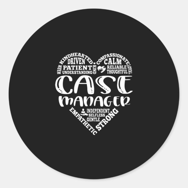 Case Manager, Social worker Outcomes Classic Round Sticker (Front)