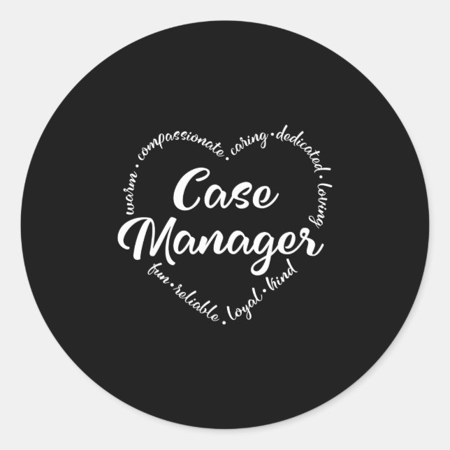 Case Manager, Social worker Outcomes Classic Round Sticker (Front)