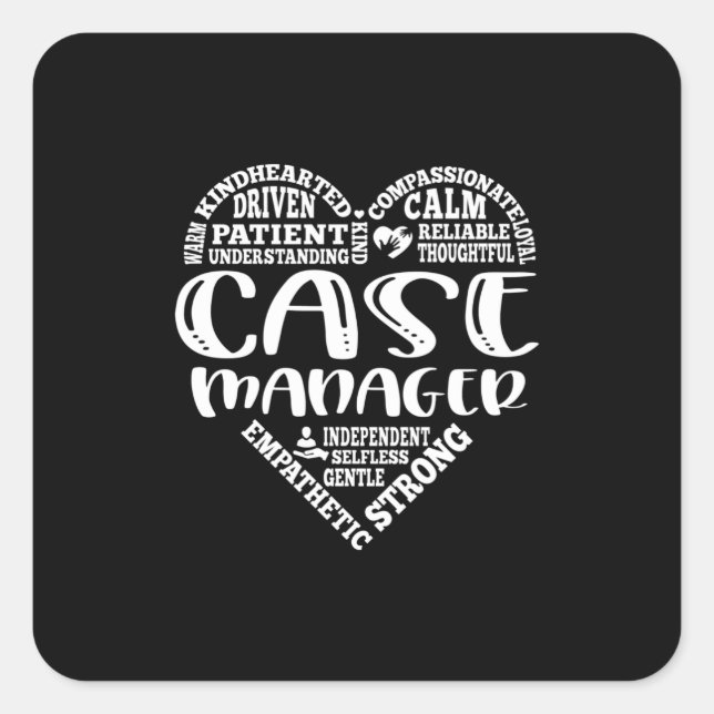 Case Manager, Social worker Outcomes Square Sticker (Front)