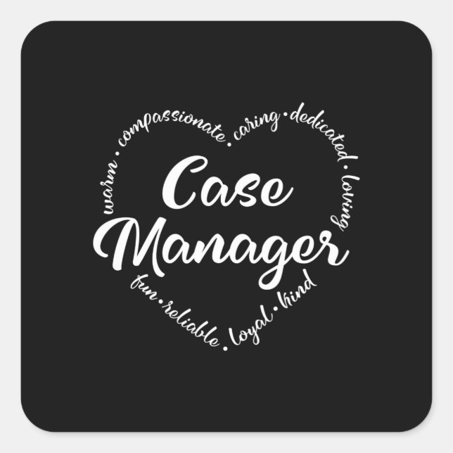Case Manager, Social worker Outcomes Square Sticker (Front)
