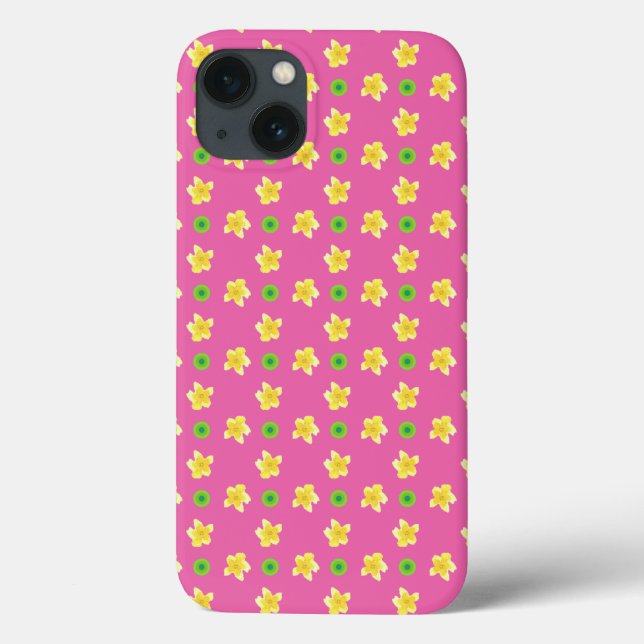 Case-Mate iPad Case: Primroses on Deep Pink iPhone Case (Back)