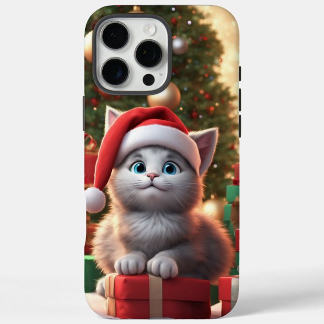 Case-Mate Phone Case, Cute kitten Christmas Design Case-Mate iPhone Case (Back)