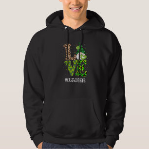 Case Worker Love St Patricks Day Gnome Leopard Sha Hoodie