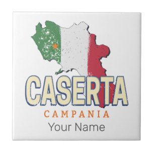 Caserta Italy Retro Campania Map Vintage Souvenir Tile