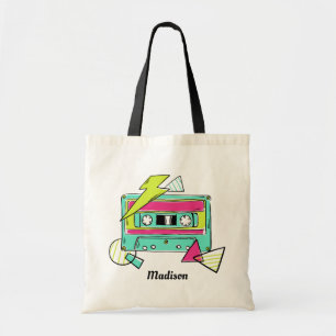 Casette Tape custom name tote bags