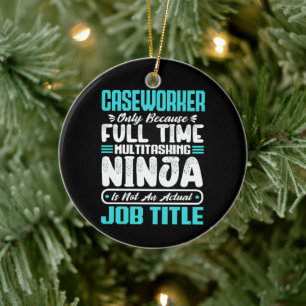 Caseworker Job Title Profession Funny Caseworker Ceramic Tree Decoration