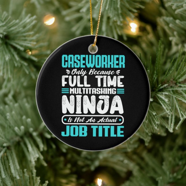 Caseworker Job Title Profession Funny Caseworker  Ceramic Tree Decoration (Tree)