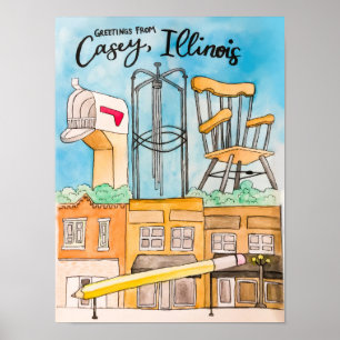 Casey, IL Travel Poster