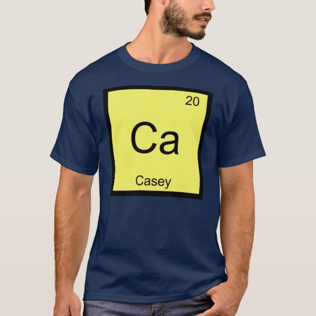 Casey Name Chemistry Element Periodic Table T-Shirt (Front)