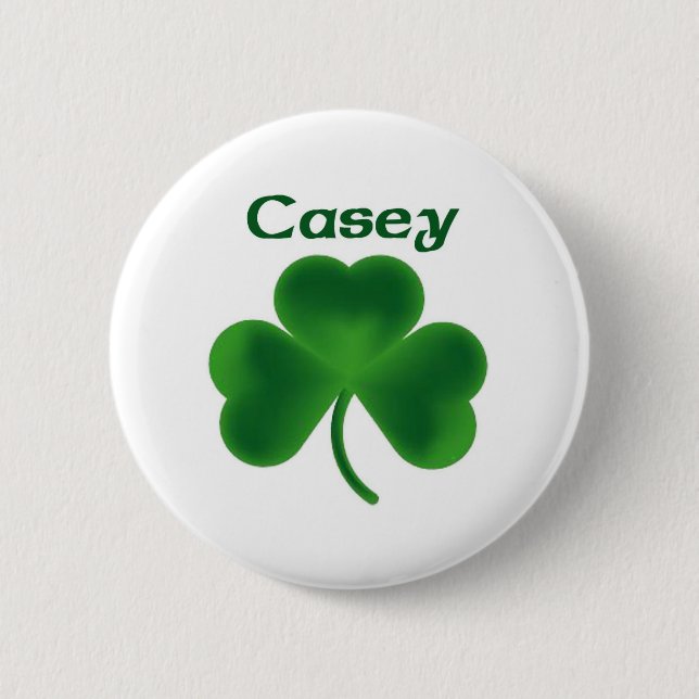 Casey Shamrock 6 Cm Round Badge (Front)